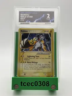 Raikou Gold Star ⭐ 114/115 - EX Unseen Forces - Holo - ACE 2 Graded Pokemon Card - Image 1
