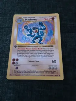 1999 Pokemon TCG Machamp Holo Unlimited Rare 1st Edition Card 8/102 Base Set - Image 3