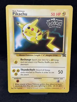 PIKACHU Card BLACK STAR PROMO Set #4 WB 1st Movie Stamped Non-Holo MP Pokemon - Image 1