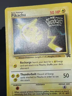PIKACHU Card BLACK STAR PROMO Set #4 WB 1st Movie Stamped Non-Holo MP Pokemon - Image 4