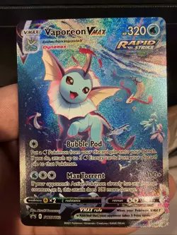 Vaporeon VMAX SWSH182 Ultra Rare Full Art Pokemon TCG Card 2021 Holo Foil - Image 1