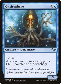 Oneirophage 60 MH1 MTG Blue Flying Draw Uncommon 2019 Pilcerova Squid Illusion - Image 1