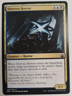 MTG Magic The Gathering Card Dinrova Horror Creature Horror Battlebond 2018 - Image 1