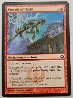 MTG Magic The Gathering Card Pursuit of Flight Enchantment Aura Red RTN 2012 - Image 1