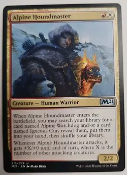 MTG Magic The Gathering Card Alpine Houndmaster Creature Human Warrior M21 - Image 1