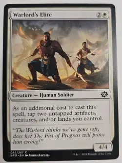 MTG Magic The Gathering Card Warlord's Elite Creature Human Soldier White BRO - Image 1