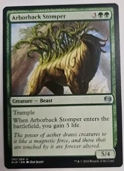 MTG Magic The Gathering Card Arborback Stomper Creature Beast Green Kaladesh - Image 1