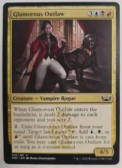 MTG Magic The Gathering Card Glamorous Outlaw Creature Vampire Rogue SNC 2022 - Image 1