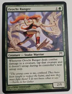 MTG Magic The Gathering Card Orochi Ranger Creature Snake Warrior Green COK - Image 1