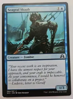 MTG Magic The Gathering Card Seagraf Skaab Creature Zombie Blue SOI 2016 - Image 1