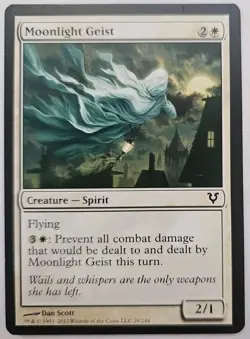 MTG Magic The Gathering Card Moonlight Geist Creature Spirit White Avacyn Restor - Image 1