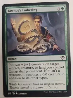 MTG Magic The Gathering Card Tawnos's Tinkering Instant Green The Brothers War - Image 1