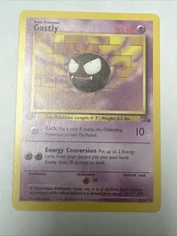 Gastly 33/62 Uncommon Fossil Pokemon 1st Edition Moderately Played - Image 1