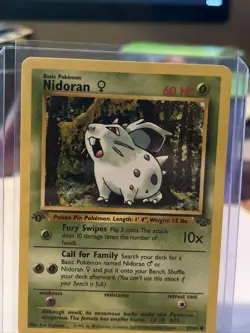 Pokemon TCG Nidoran Jungle 57/64 Regular 1st Edition Common LP - Image 2