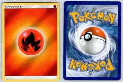 Fire Energy (2017 Unnumbered) Reverse Holo Pokemon MP (warped corner) - Image 3