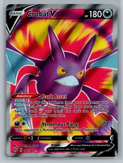Crobat V (Full Art) SWSH03: Darkness Ablaze #182/189 Ultra Rare Holo Pokemon - Image 1