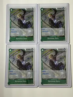 Roronoa Zoro OP13-037 Carrying On His Will 4 Foil Card Play Set Lot One Piece - Image 1