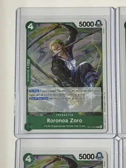 Roronoa Zoro OP13-037 Carrying On His Will 4 Foil Card Play Set Lot One Piece - Image 2