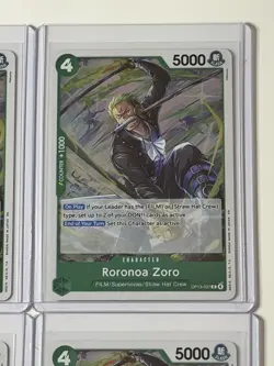 Roronoa Zoro OP13-037 Carrying On His Will 4 Foil Card Play Set Lot One Piece - Image 3