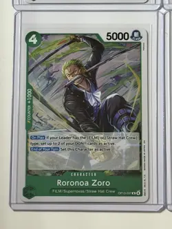 Roronoa Zoro OP13-037 Carrying On His Will 4 Foil Card Play Set Lot One Piece - Image 4