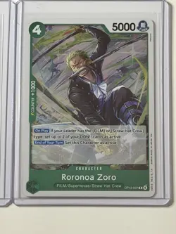 Roronoa Zoro OP13-037 Carrying On His Will 4 Foil Card Play Set Lot One Piece - Image 5