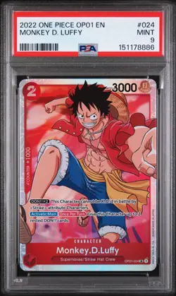 2022 ONE PIECE OP01-ROMANCE DAWN #024 MONKEY D. LUFFY OP01-024 - PSA 9 - Image 1