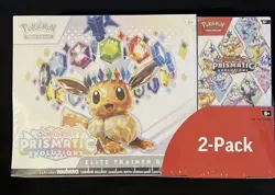 Pokemon Prismatic Evolutions COSTCO 2-pack ETB Elite Trainer Box, Booster Bundle - Image 1