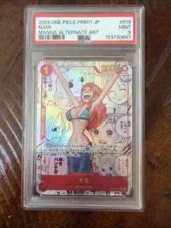 One Piece CCG Nami Manga Alternate Art Japanese Psa 9 - Image 1