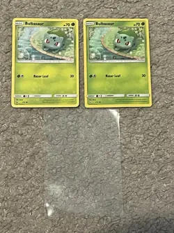 Bulbasaur 1/73 Shining Legends Pokemon Card Lot x2 - Image 1