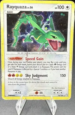 Pokemon Rayquaza 14/146 Legends Awakened Holo Rare Basic Card English 2008 - Image 1