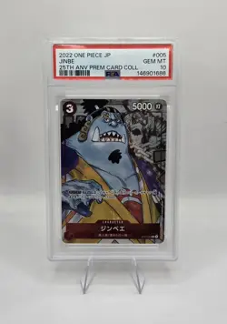 PSA 9 2022 One Piece Japanese Jinbe 25th Anniversary Prem. Card Collection #005 - Image 1