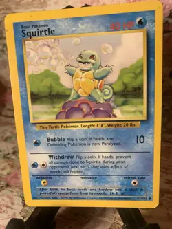 Squirtle - 63/102 - Base Set - Pokemon Card - HP TCG Vntg - Image 5