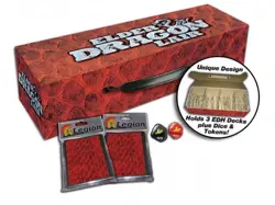 Elder Dragon Lair Card Storage Box, 2 d10 Dice and Sleeves (100ct) - Red Legion - Image 2