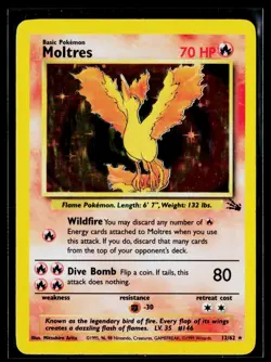 Pokemon Moltres 12/62 Holo Fossil WOTC 1999 Vintage Rare Card Lp/mp - Image 1