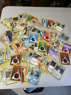 Vintage Pokemon Lot - Used, Played With AS IS Worn approximately 100 Cards - Image 1