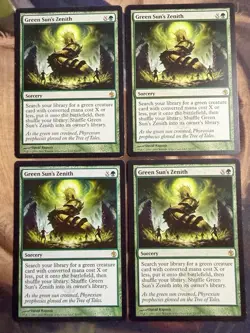 MTG 4x Green Sun's Zenith Mirrodin Besieged - LP/MP Playset - Image 1