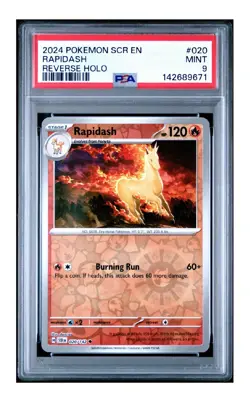 PSA 9 2024 POKEMON SCR EN-STELLAR CROWN | REVERSE HOLO RAPIDASH 020 - Image 1