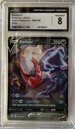 Pokemon CGC 8 Darkrai V 098/189 Swsh10: Astral Radiance Ultra Rare Holo 2022 - Image 1