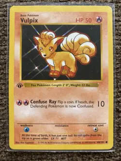 Vulpix 1st Edition Shadowless 68/102 Pokemon Card - Image 1
