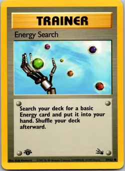 Energy Search 59/62 - Fossil Pokemon TCG LP 1st Edition - Image 1