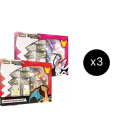 Pokemon Celebrations Collection Lance's Charizard Dark Sylveon V Box Case of 6 - Image 2