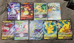 Lot of 9 Pokemon Jumbo TCG Cards Bundle lances Charizard Dark Sylveon Pikachu V - Image 1