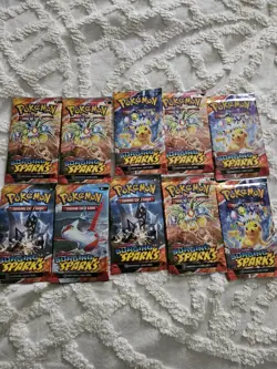 Pokemon TCG : Surging Sparks Booster Packs (Random Artwork, Lot of 10) Vending - Image 1