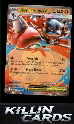 Mega Lucario ex - 077/132 077/132 Pokemon Double Rare ME01: Mega Evolution Card - Image 1