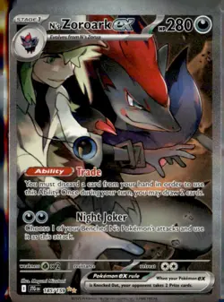 N's Zoroark ex 185/159 Special Illustration Rare Journey Together Pokemon NM - Image 1