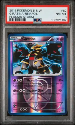 2013 POKEMON BW PLASMA STORM GIRATINA #62 REVERSE PSA 8 NM #130921182 - Image 1