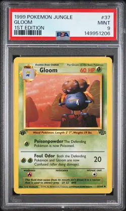 1999 POKEMON JUNGLE 1ST EDITION #37 GLOOM PSA 9 - Image 1