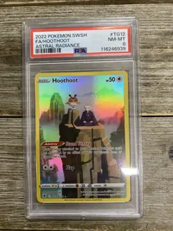 Graded PSA 8 2022 Pokemon SWSH FA/Hoothoot Astral Radiance #TG12 - Image 1