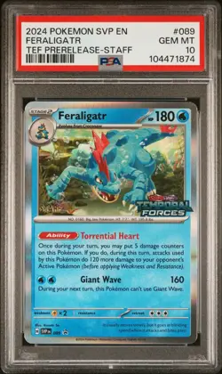Pokemon Feraligatr SVP 089 STAFF Promo Prerelease Temporal Forces PSA 10 - Image 1