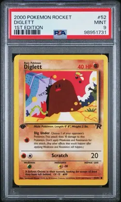 2000 POKEMON ROCKET DIGLETT 1ST EDITION PSA #52 MINT 9 VINTAGE ! - Image 1